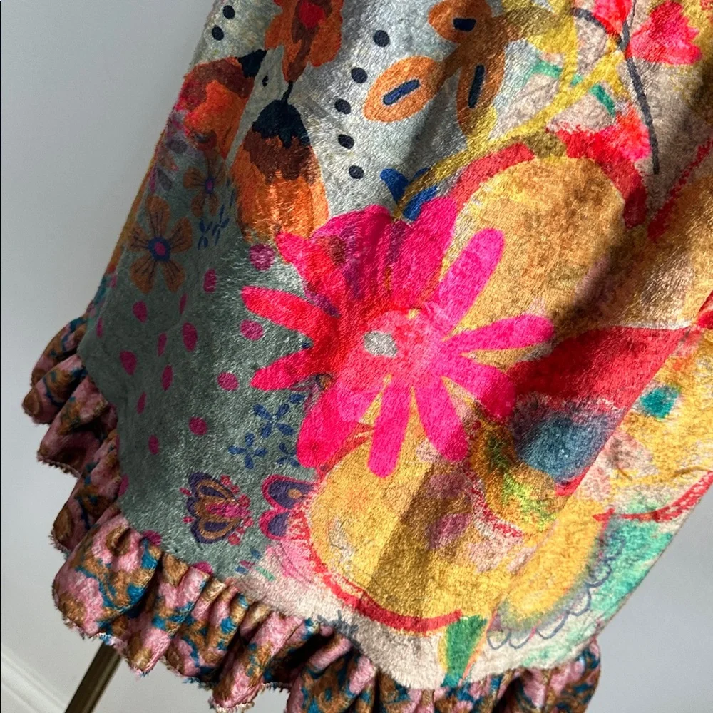 Natural Life Floral Towel Wrap Coverup Skirt Boho Hippie Beach S/M Gods Love‎